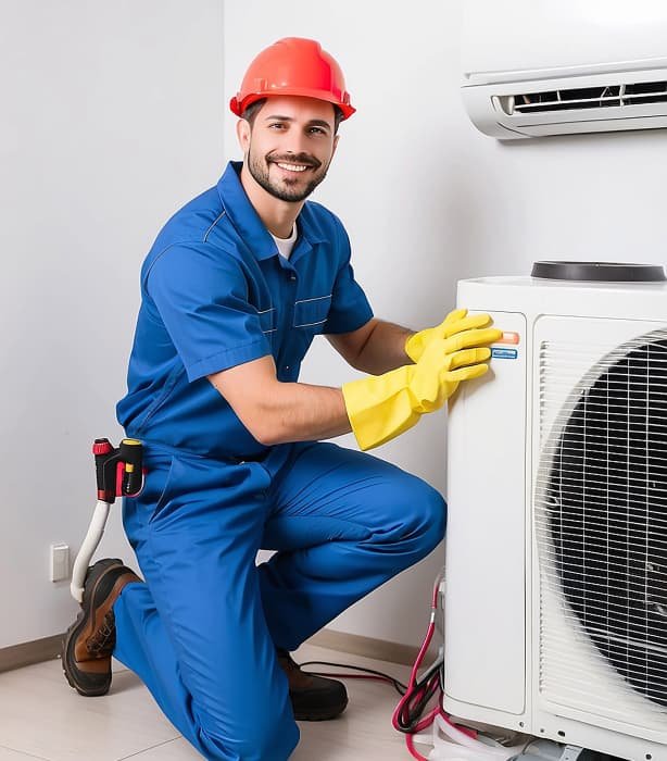 Tecnico esegue verifica su pompa di calore Ferroli a Roma